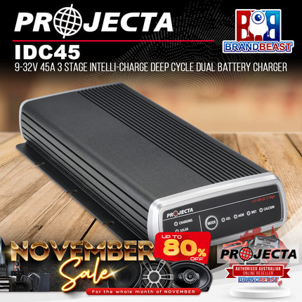 PROJECTA IDC45 9-32V 45A 3 Stage Intelli-Charge Deep Cycle Dual Battery Charger