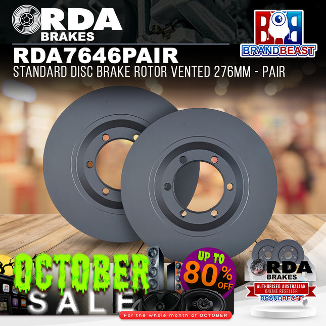 RDA Brakes RDA7646 Standard Disc Brake Rotor Vented 276mm - Pair