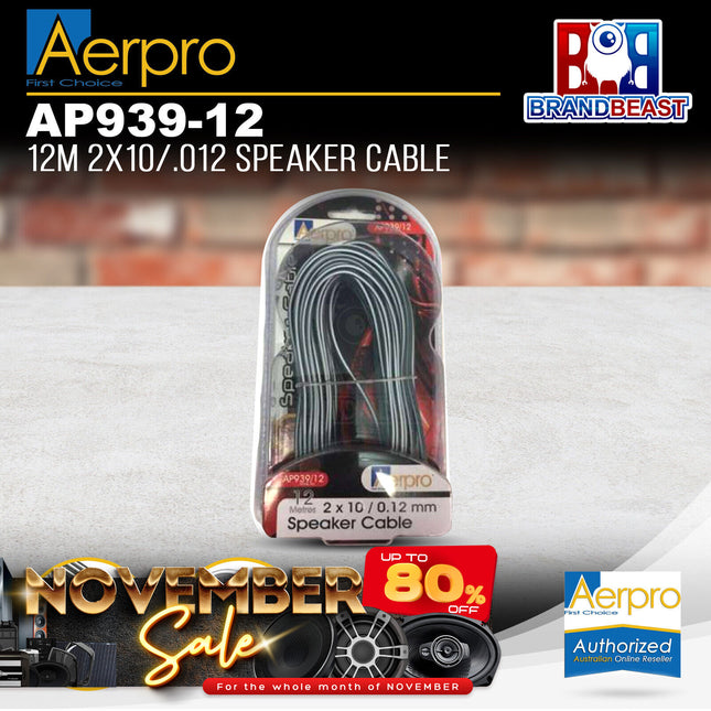 Aerpro AP939/12 12m 2X10/0.12 Speaker Cable