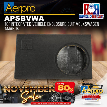 Aerpro APSBVWA 10" Integrated Vehicle Enclosure Suit Volkswagen Amarok 2011