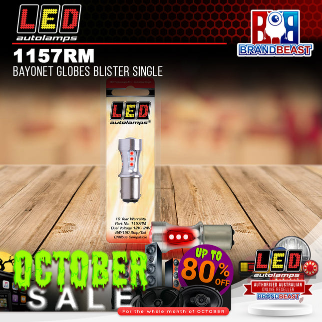 LED Autolamps 1157RM Bayonet Globes Blister Single