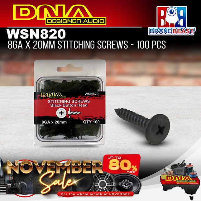 DNA WSN820 20mm Needle Point Screws - 100 Pieces
