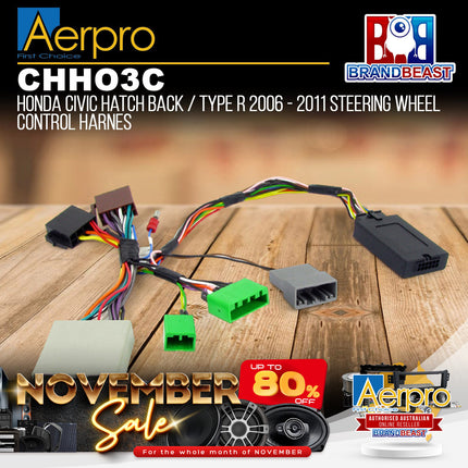 Aerpro CHHO3C Steering Wheel Control Interface Suit Honda Civic Hatchback