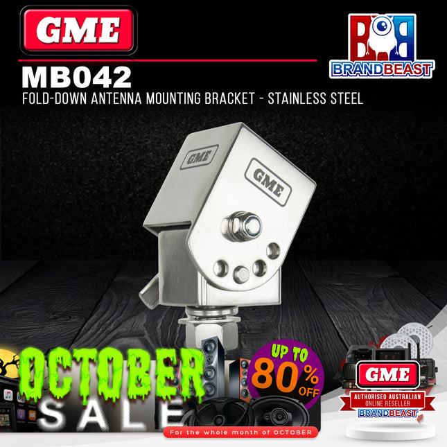 GME MB042 Fold-Down Antenna Mounting Bracket Silver