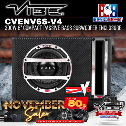 Vibe CVENV6S-V4 300W 6" Compact Passive Bass Subwoofer Enclosure
