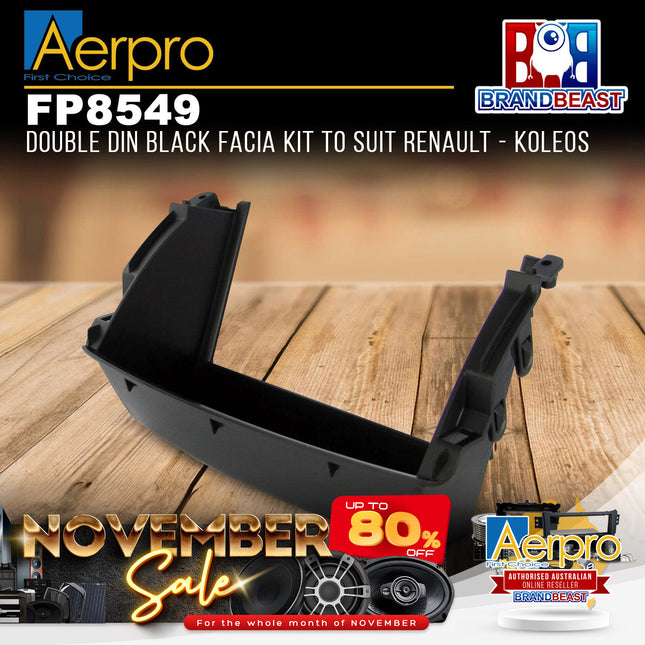 Aerpro FP8549 Double DIN Black Facia Kit Suit Renault Koleos 2008 - 2015