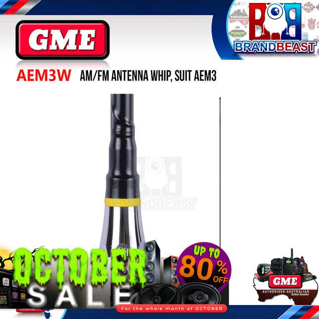 GME AEM3W 1000mm Fibreglass Antenna Whip - Suit AEM3