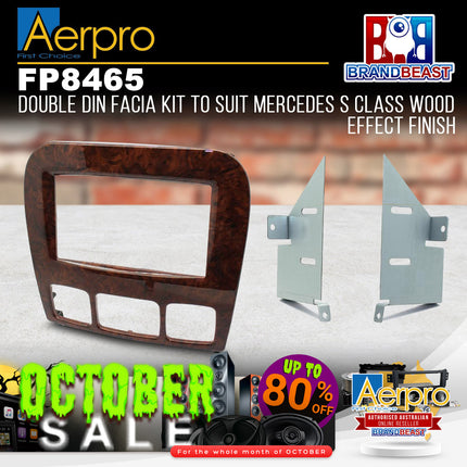 Aerpro FP8465 Double DIN Wood Effect Finish Facia Kit Suit Mercedes S Class
