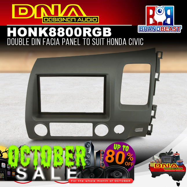DNA HON-K8800RGB Double DIN Fascia Panel to Suit Honda Civic