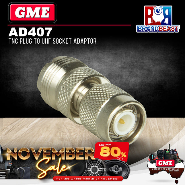 GME AD407 TNC Plug To UHF Socket Adaptor