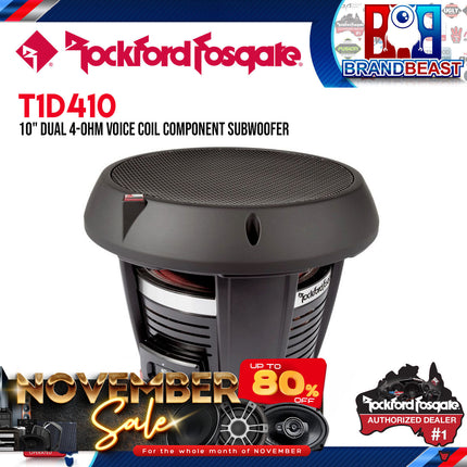 Rockford Fosgate T1D410 Power 10" T1 4-Ohm DVC Subwoofer
