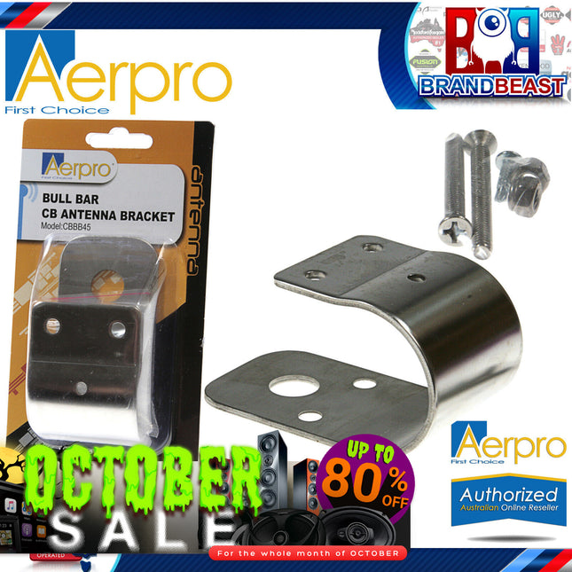 Aerpro CBBB45 Stainless Steel 45mm Wrap-Around Bullbar Mount UHF Antenna Bracket