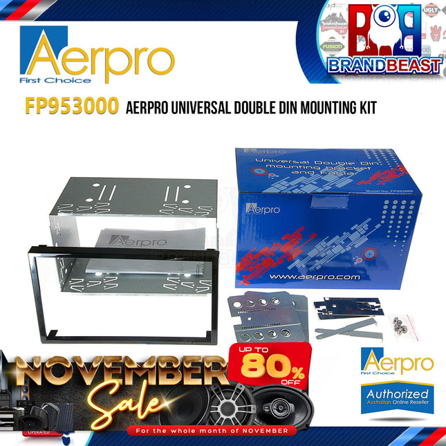 Aerpro FP953000 Universal Double DIN Mounting Kit - Black