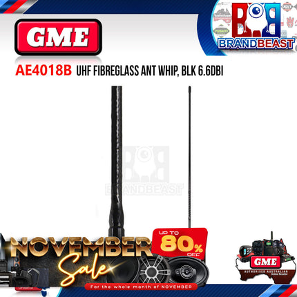GME AE4018B 640mm Antenna Whip 6.6dbi Gain Black