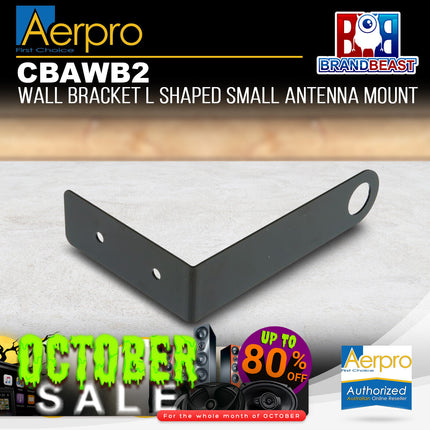 Aerpro CBAWB2 Black Wall Mount Small L-Shaped UHF Antenna Bracket