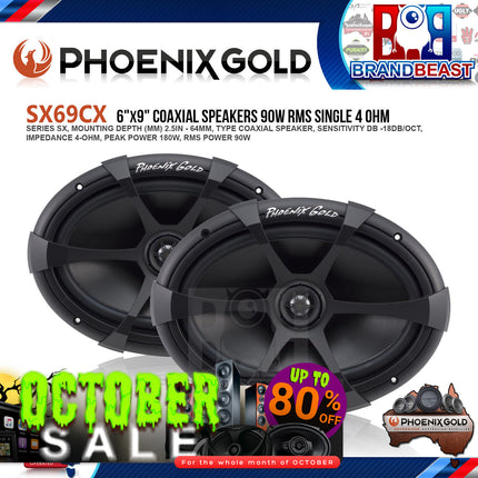 Phoenix Gold SX69CX SX Series 6 x 9" 180W Coaxial Speaker - Pair