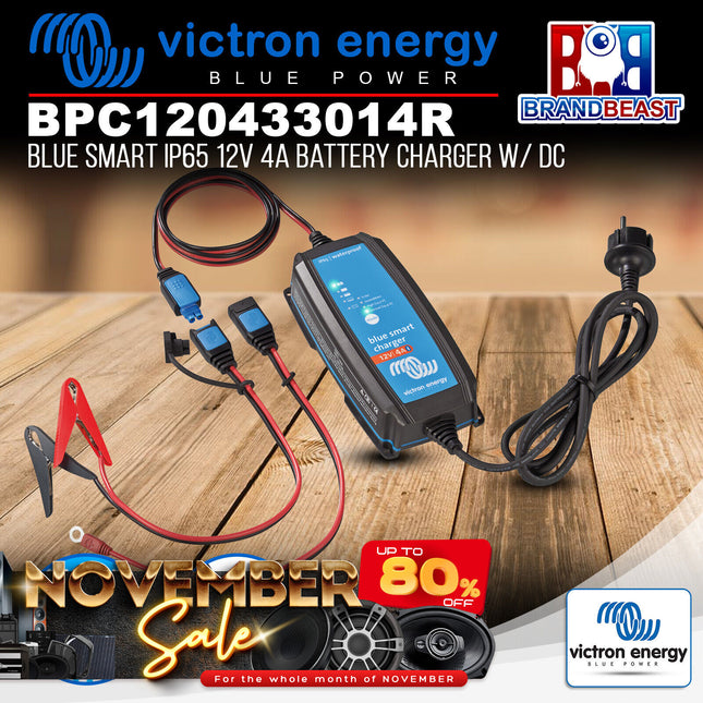 Victron Energy BPC120433014R Blue Smart IP65 12V 4A Battery Charger W/ DC Connector