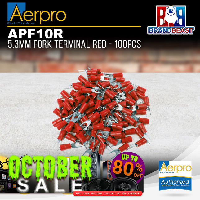 Aerpro APF10R 5.3mm Fork Terminal Red - 100pcs