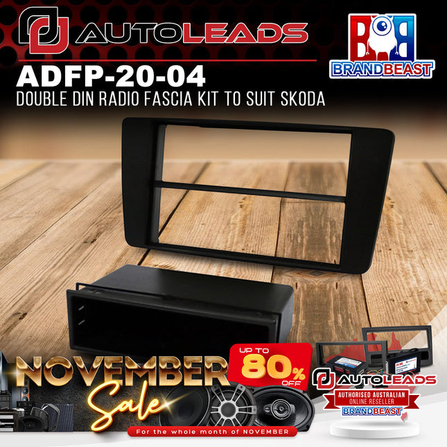 Autoleads ADFP-20-04 Double DIN Radio Fascia Kit To Suit Skoda