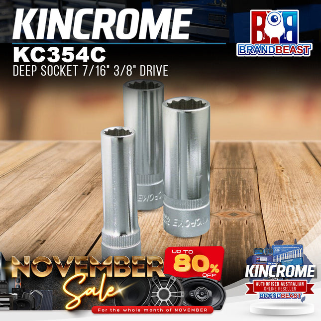 KINCROME KC354C Deep Socket 7/16" 3/8" Drive