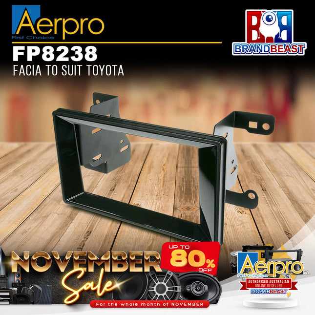 Aerpro FP8238 Double DIN Gloss Black Facia Kit Toyota Fortuner 2015 - 2020