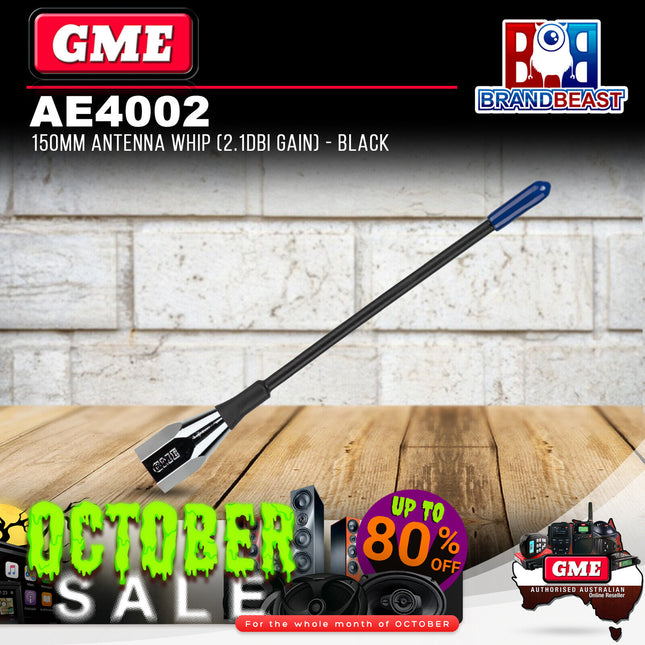 GME AE4002 150mm Antenna Whip (2.1dbi Gain) - Black