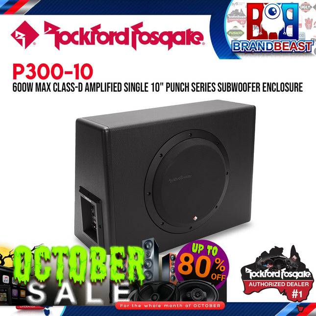 Rockford Fosgate P300-10 Punch Single 10" 300 Watt Amplified Subwoofer