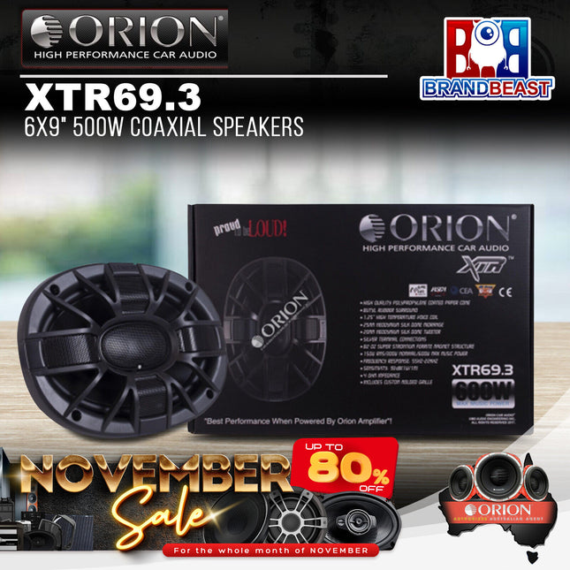 Orion XTR69.3 6X9" 500W Coaxial Speakers