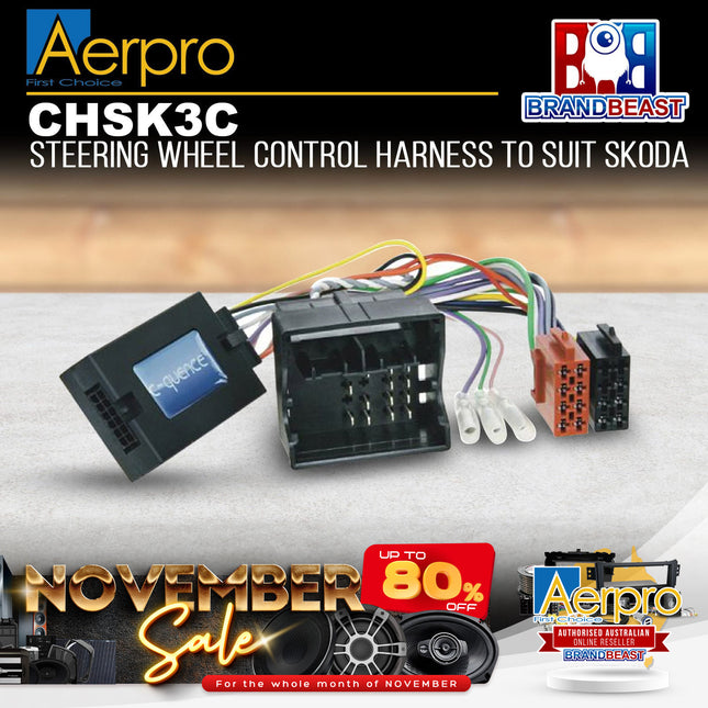 Aerpro CHSK3C Steering Wheel Control Harness Suit Skoda Octavia/Roomster