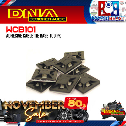 DNA WCB101 Adhesive Cable Tie Base - 100 Pieces