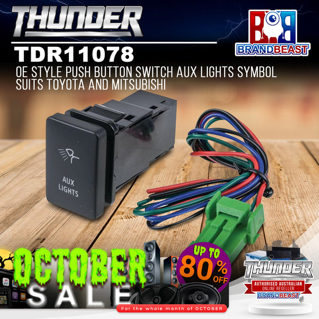 Thunder TDR11078 OE Style Push Button Switch Aux Lights Symbol