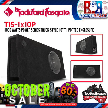 Rockford Fosgate T1S-1X10P Power Single 10" T1 Slim Vented Loaded Enclosure