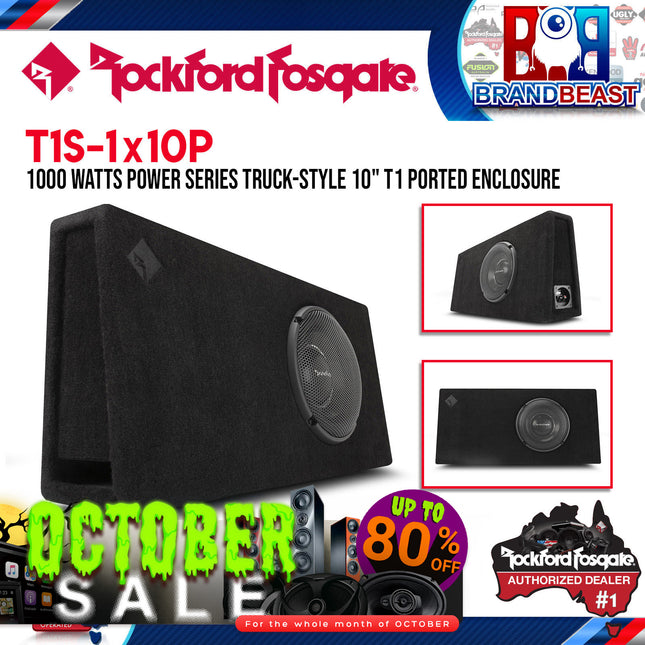 Rockford Fosgate T1S-1X10P Power Single 10" T1 Slim Vented Loaded Enclosure