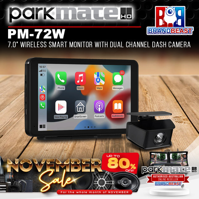 Parkmate PM-72W 7.0" Wireless Smart Monitor with Dual Channel Dash Camera