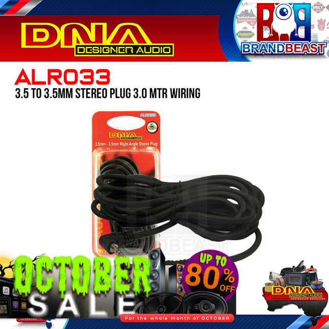 DNA ALR033 3M 3.5MM Stereo Plug To 3.5MM Right Angle Plug Audio Lead