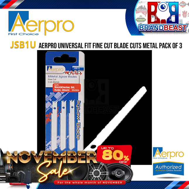 Aerpro JSB1U Universal Fit Fine Cut Blade Cuts Metal Pack Of 3