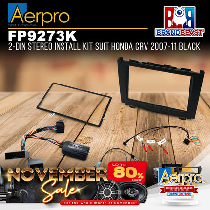 Aerpro FP9273K Double DIN Black Install Kit Suit Honda CRV RE 2007 - 2011