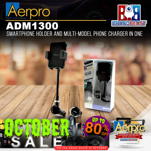 Aerpro ADM1300 Smartphone Holder and Multi-Model Phone Charger in One