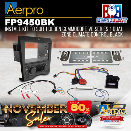 Aerpro FP9450BK Double DIN Black Install Kit Suit Holden Commodore VE Series 1