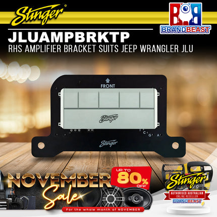 Stinger JLUAMPBRKTP RHS Amplifier Bracket Suits Jeep Wrangler JLU