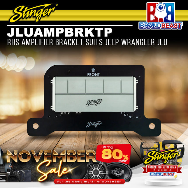 Stinger JLUAMPBRKTP RHS Amplifier Bracket Suits Jeep Wrangler JLU