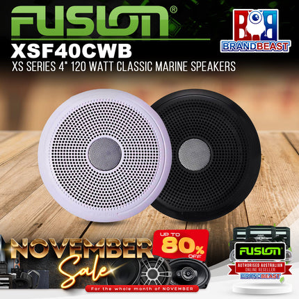 Fusion XS-F40CWB XS Series 4" 120 Watt Classic Marine Speakers