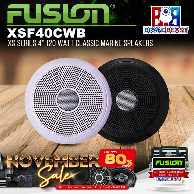 Fusion XS-F40CWB XS Series 4" 120 Watt Classic Marine Speakers