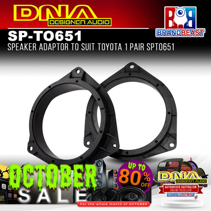DNA SP-TO651 6.5" 30mm Speaker Adaptors To Suit Toyota (Pair)