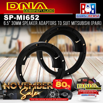 DNA SP-MI652 6.5" 30mm Speaker Adaptors To Suit Mitsubishi (Pair)