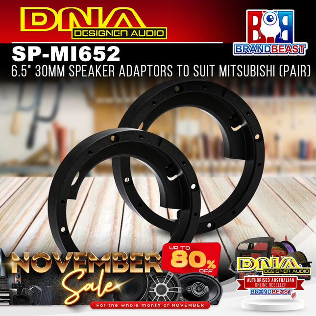 DNA SP-MI652 6.5" 30mm Speaker Adaptors To Suit Mitsubishi (Pair)