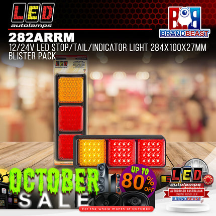 LED Autolamps 282ARRM 12/24V LED Stop/Tail/Indicator Light 284x100x27mm Blister