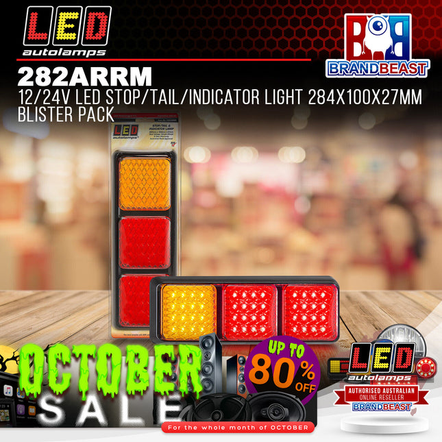 LED Autolamps 282ARRM 12/24V LED Stop/Tail/Indicator Light 284x100x27mm Blister
