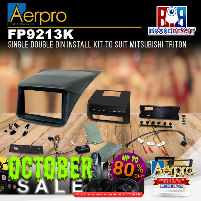 Aerpro FP9213K Single/Double DIN Black Install Kit Suit Mitsubishi Triton