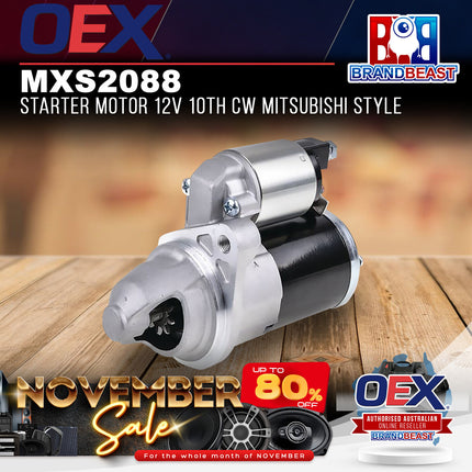 OEX MXS2088 Starter Motor 12V 10Th CW Mitsubishi Style